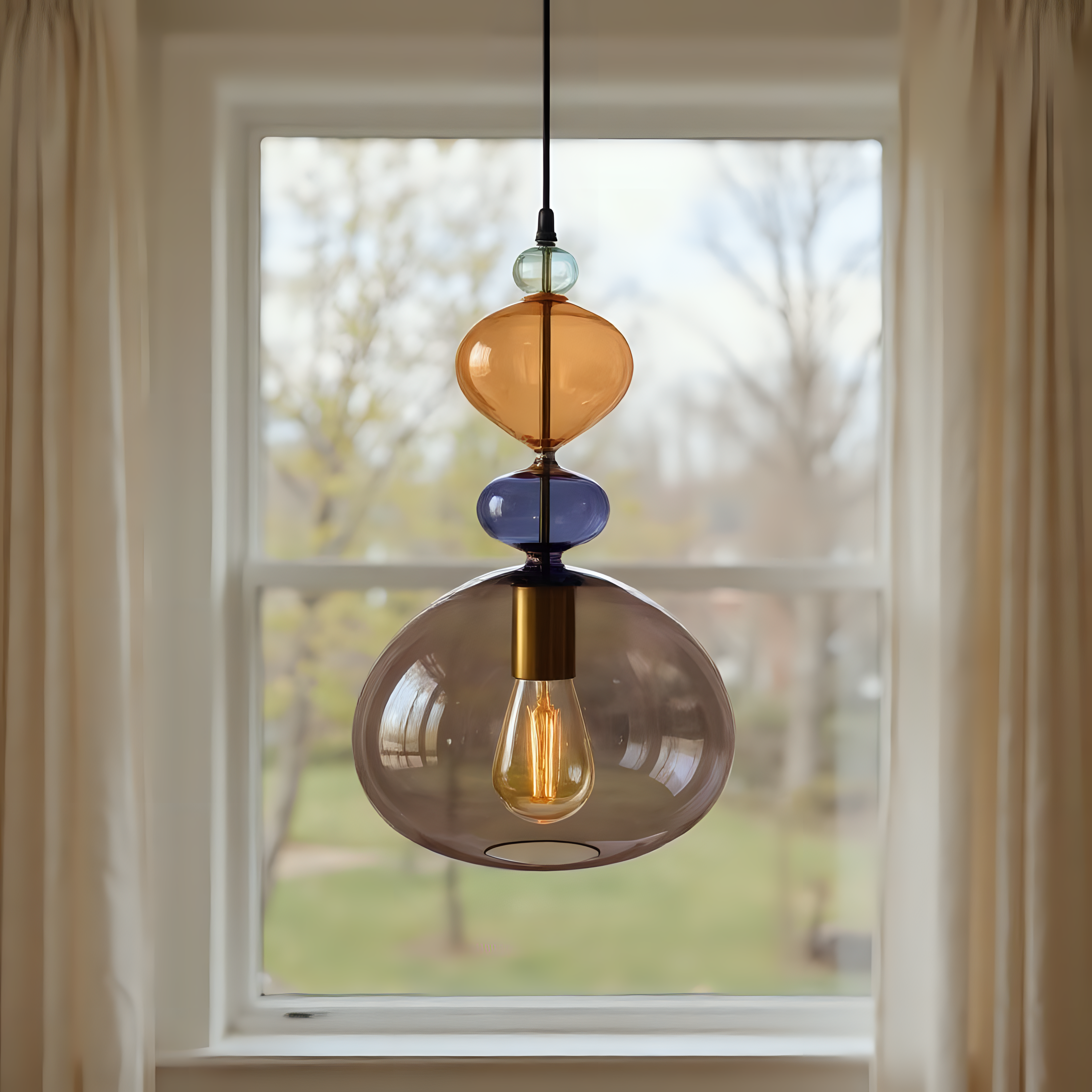 Hand Blown Glass Pendant Light